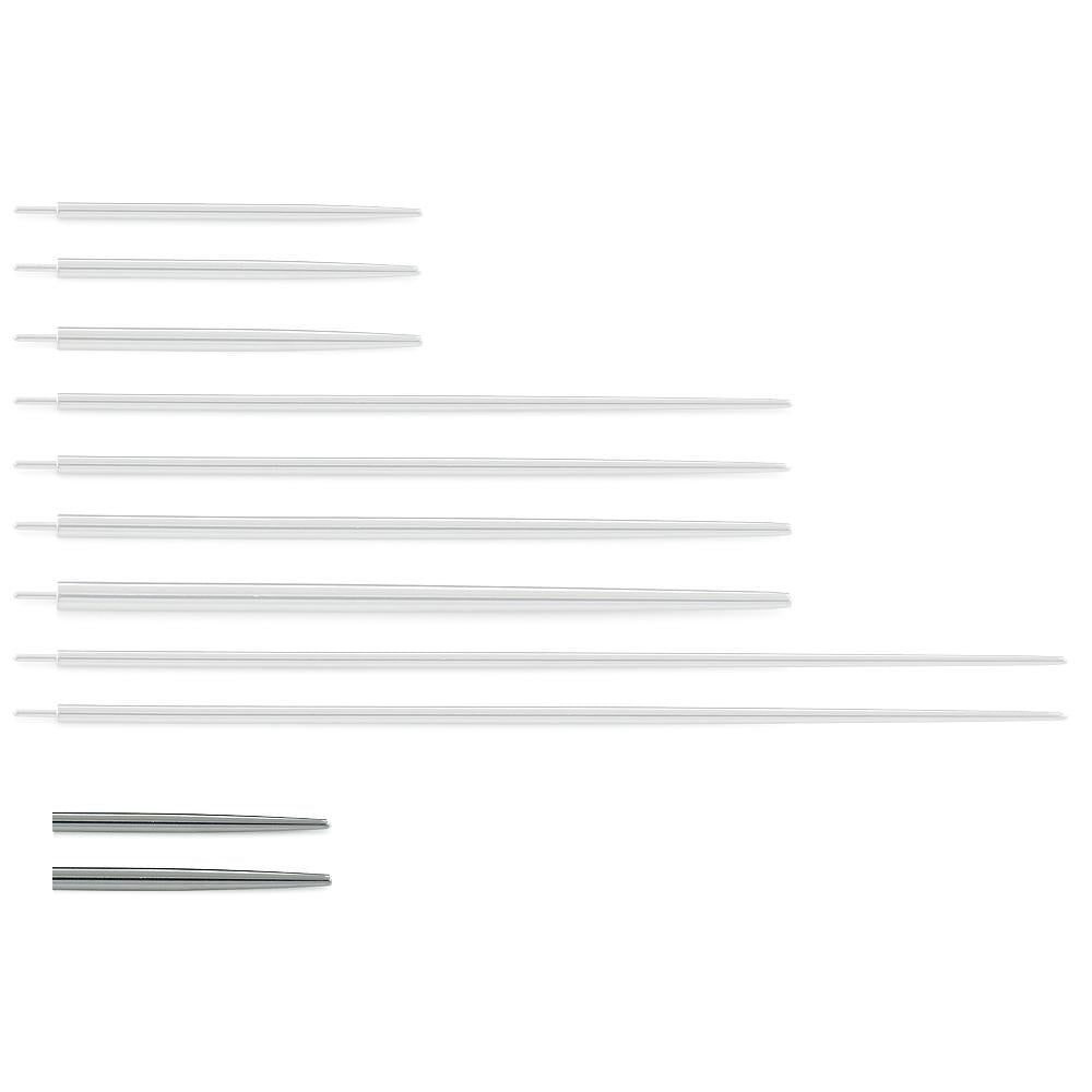 Highlighted are our 14 gauge and 16 gauge titanium needle transfer tools