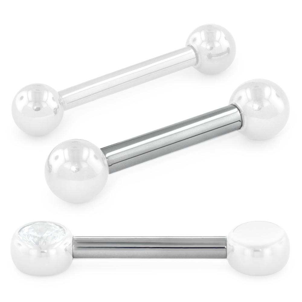 Two 12-gauge titanium nipple bar shafts.