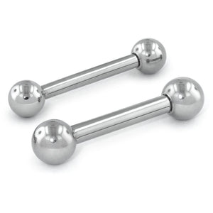 Titanium Threadless Barbells with Titanium Threadless 12 gauge Ball Ends Body Jewelry